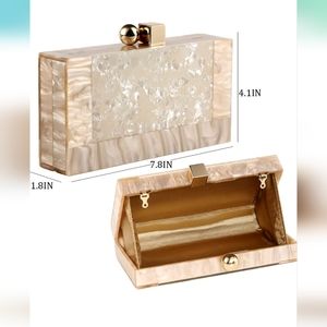 Acrylic Evening Clutch bag Glitter Marble Purse Handbag for Wedding Cocktail Par